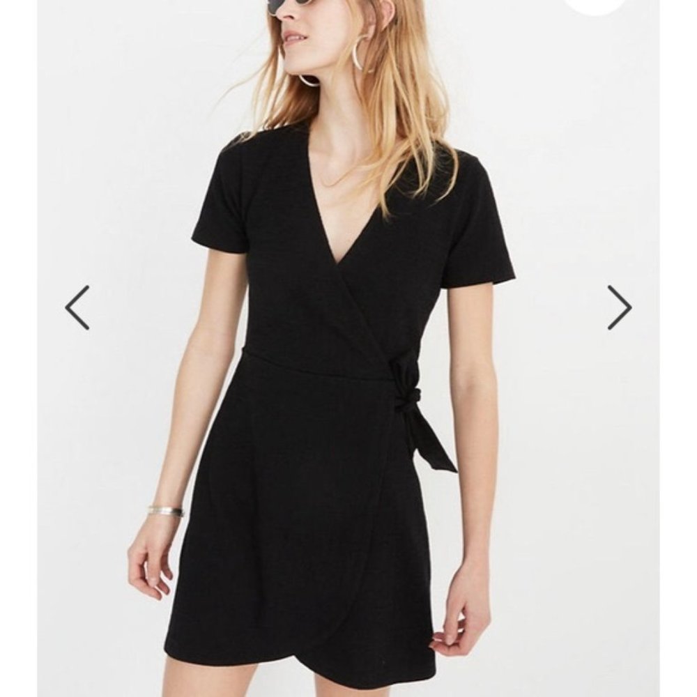 Madewell Texture & Thread Short-Sleeve Side-Tie Dress